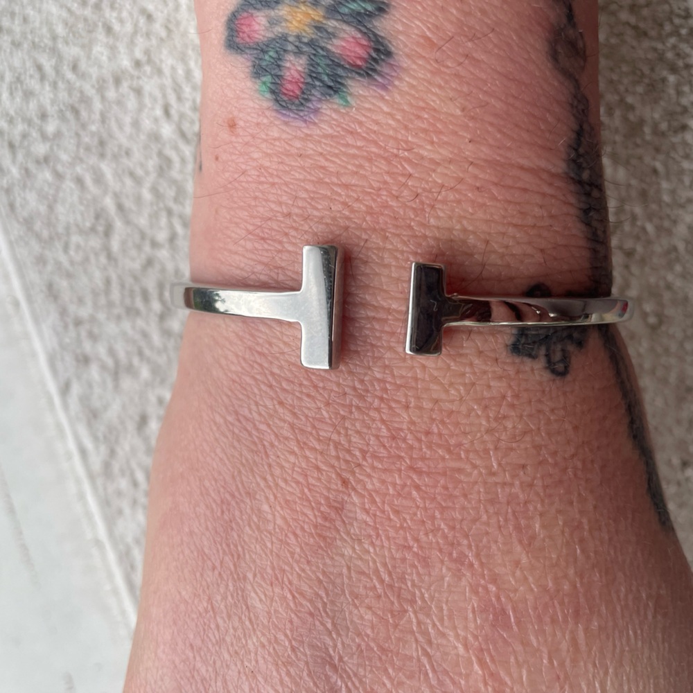 Silver T-Bar Bracelet View 2